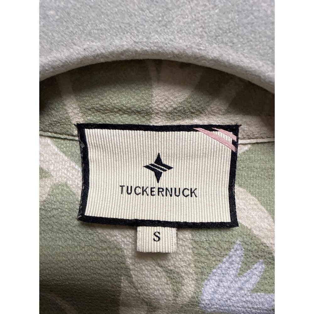 TuckerNuck Sage Green Floral Puff Long Sleeve Button Down Blouse Size Small - Picture 4 of 5